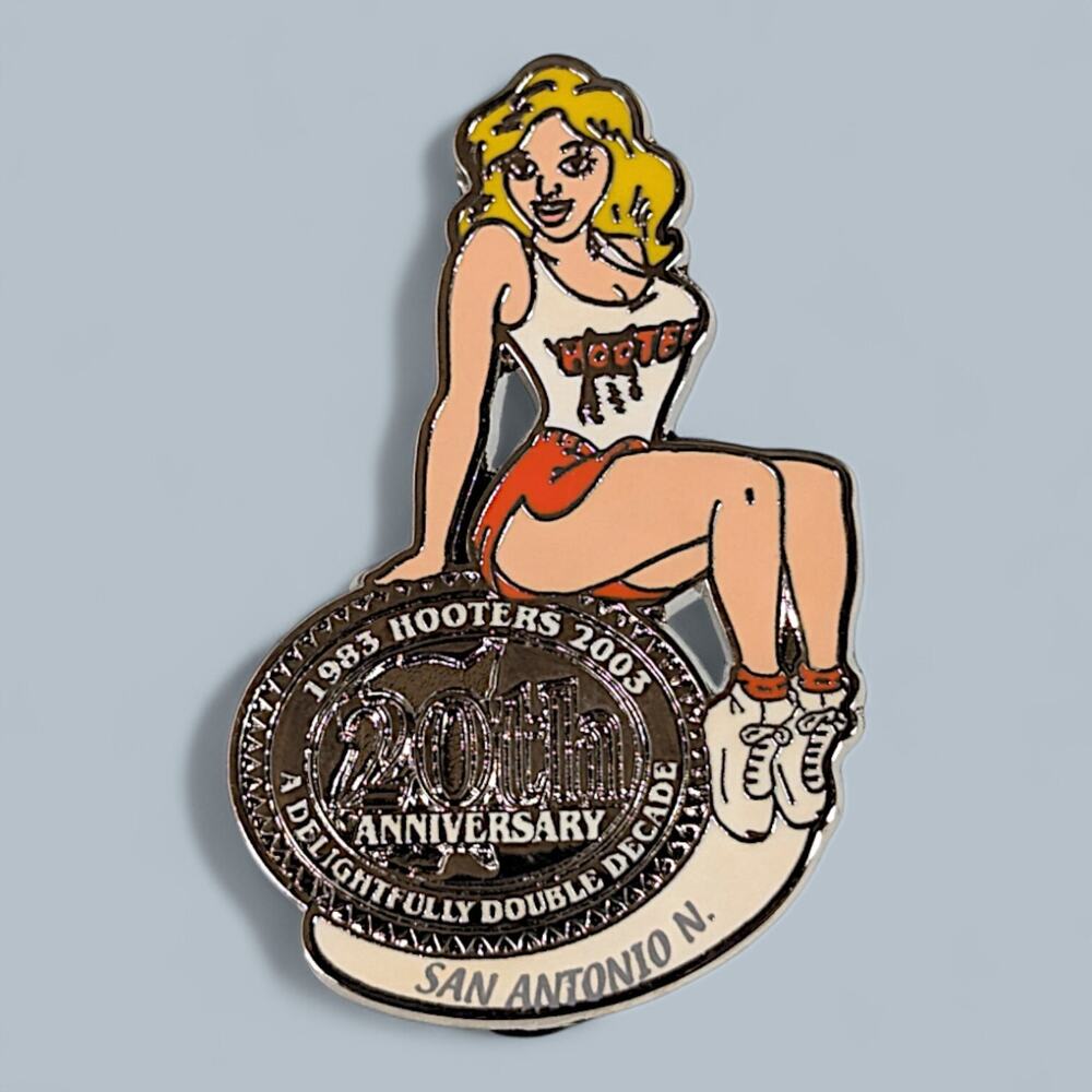 Hooters Pin San Antonio North Texas 20th Anniversary Girl